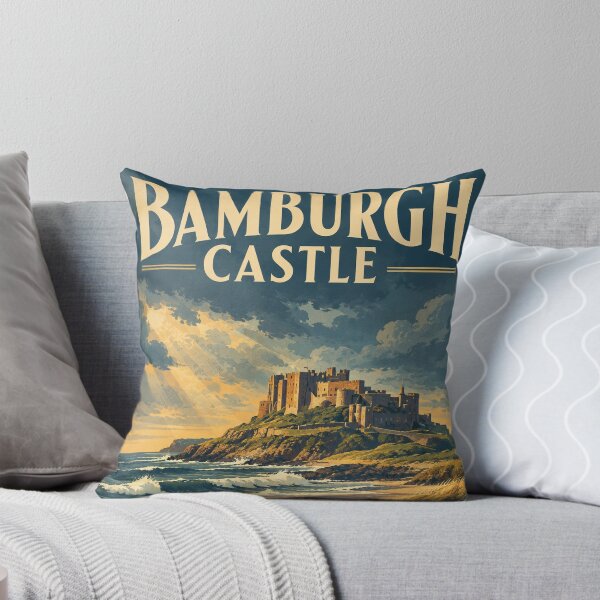 Item preview, Bamburgh Vintage Retro artwork from a re-imagined photograph  designed and sold by Andiamo-Amigos.