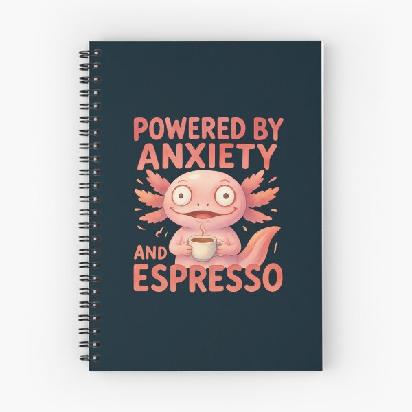 Item preview, Funny Axolotl Powered By Anxiety And Espresso Coffee Meme designed and sold by MarCinu Art.