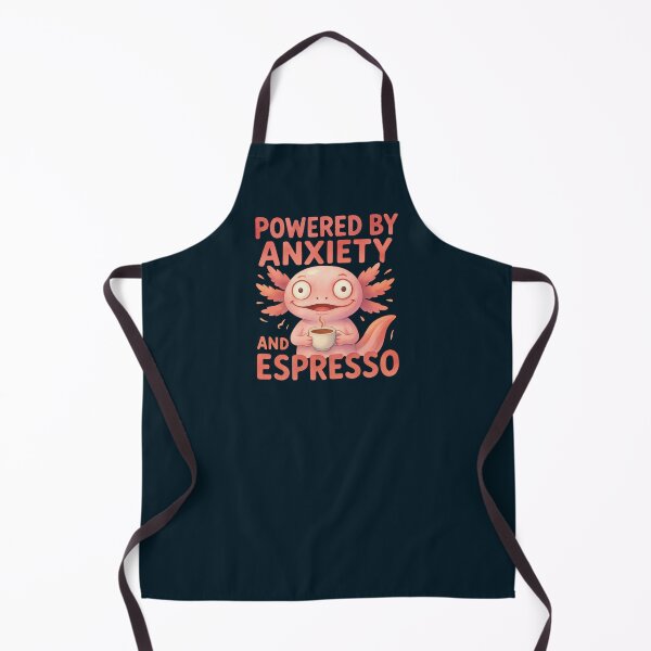 Item preview, Funny Axolotl Powered By Anxiety And Espresso Coffee Meme designed and sold by MarCinu Art.
