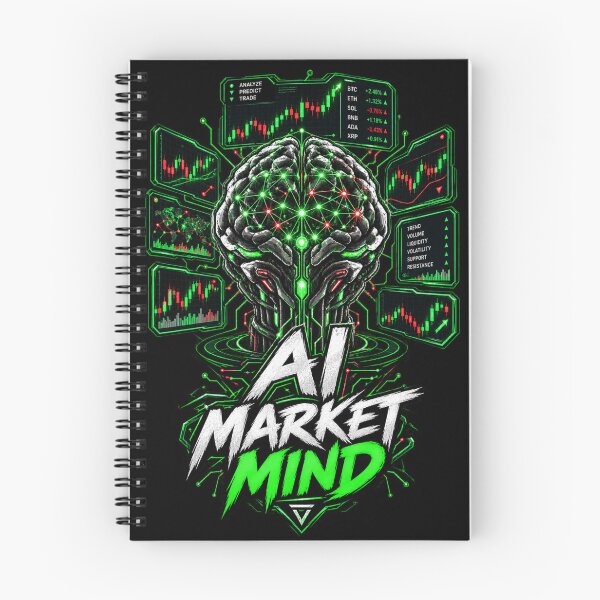 Item preview, AI Market Mind Futuristic Trading Design designed and sold by NovaMoodCo.