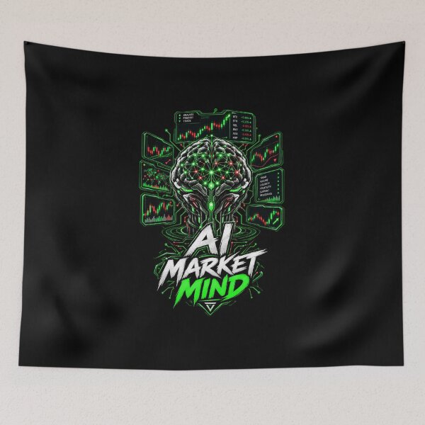 Item preview, AI Market Mind Futuristic Trading Design designed and sold by NovaMoodCo.