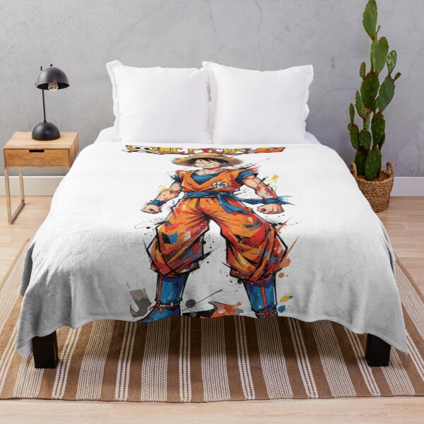 Item preview, Luffy Wearing Goku Outfit Crossover Anime Artwork designed and sold by FreakToons.
