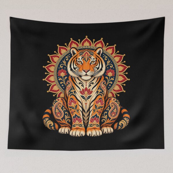 Item preview, Ornamental Indian tiger with lotus designed and sold by lAnJefurtifeu.