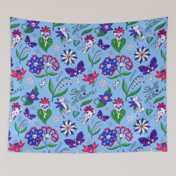 Item preview, Skull Flowers Pattern designed and sold by Flickingjane.