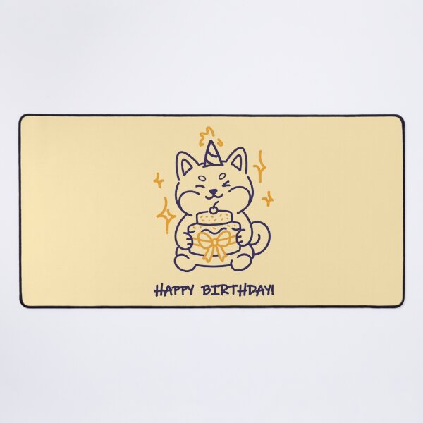 Item preview, Cute Shiba Inu Happy Birthday Retro Dog Art With Cake designed and sold by PetalsPaws.