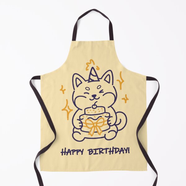 Item preview, Cute Shiba Inu Happy Birthday Retro Dog Art With Cake designed and sold by PetalsPaws.