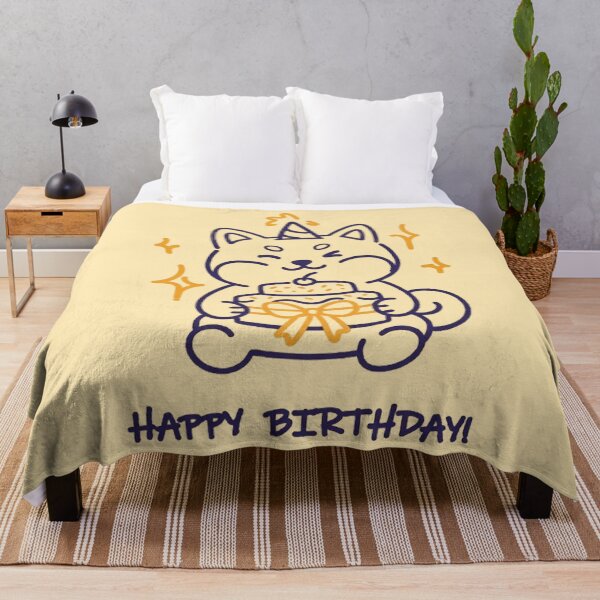 Item preview, Cute Shiba Inu Happy Birthday Retro Dog Art With Cake designed and sold by PetalsPaws.