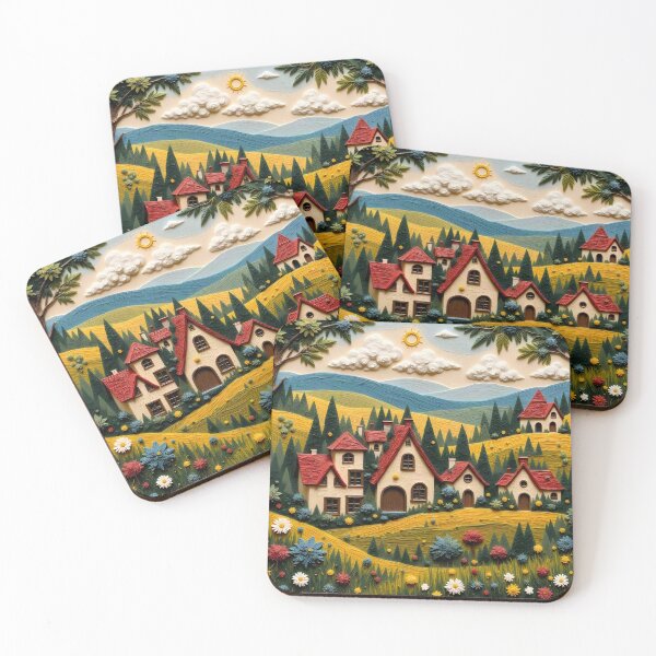 Item preview, Whimsical Hillside Cottage Village designed and sold by Patricia Johnston.
