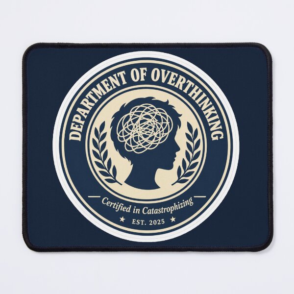 Item preview, Department of Overthinking Fake Corporate Badge designed and sold by NovaToons.