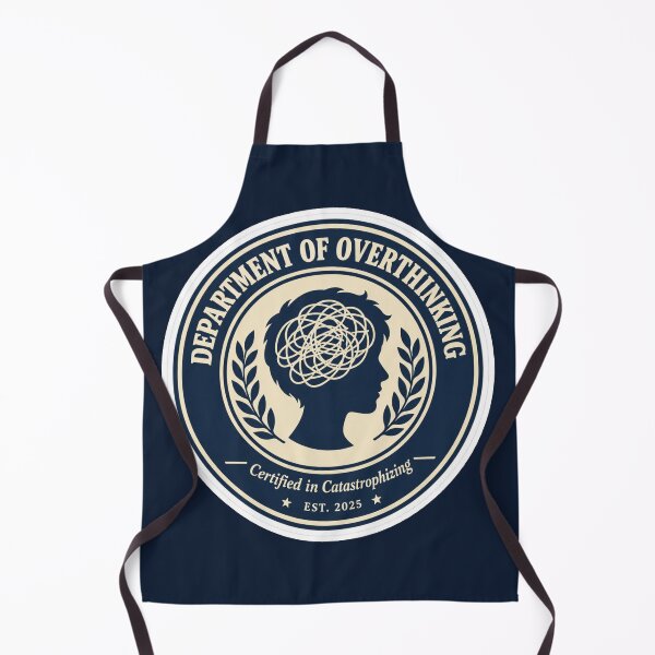 Item preview, Department of Overthinking Fake Corporate Badge designed and sold by NovaToons.