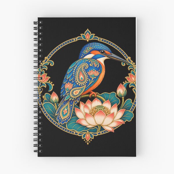 Item preview, Indian kingfisher with paisley lotus designed and sold by lAnJefurtifeu.