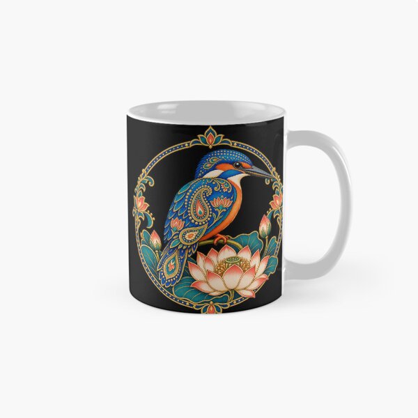 Item preview, Indian kingfisher with paisley lotus designed and sold by lAnJefurtifeu.