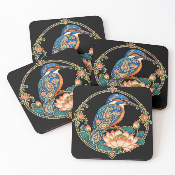 Item preview, Indian kingfisher with paisley lotus designed and sold by lAnJefurtifeu.