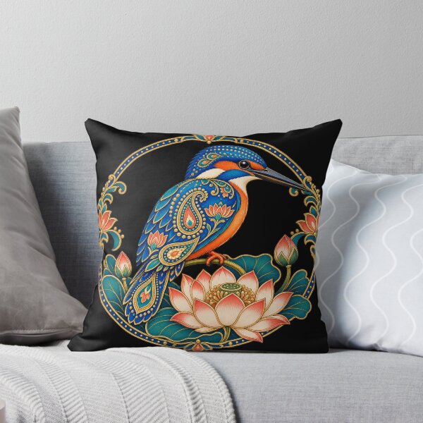 Item preview, Indian kingfisher with paisley lotus designed and sold by lAnJefurtifeu.