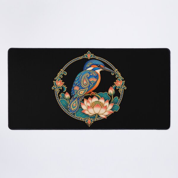 Item preview, Indian kingfisher with paisley lotus designed and sold by lAnJefurtifeu.