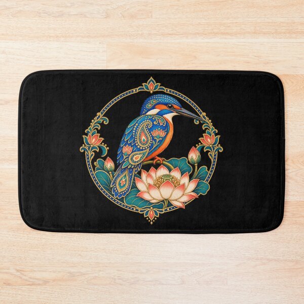 Item preview, Indian kingfisher with paisley lotus designed and sold by lAnJefurtifeu.