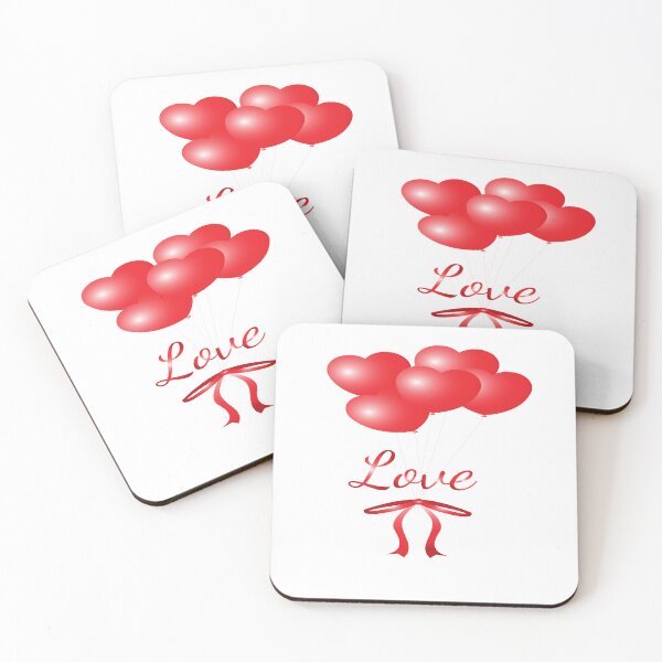Item preview, Red Heart Balloons Romantic Love Vector Design designed and sold by Carftora786.
