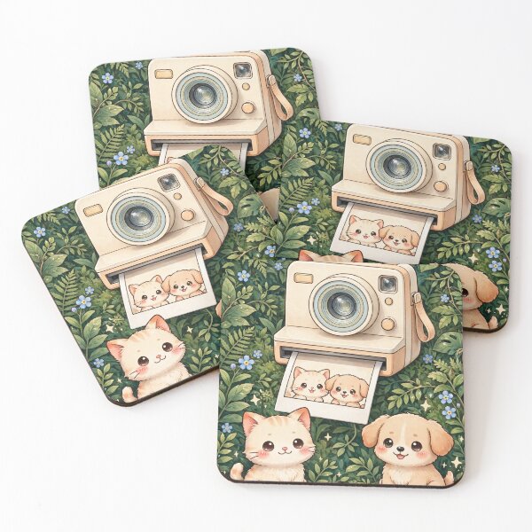 Item preview, Retro Kawaii Camera with Cat and Dog Garden designed and sold by Pure Craft.