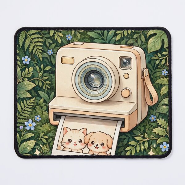 Item preview, Retro Kawaii Camera with Cat and Dog Garden designed and sold by Pure Craft.