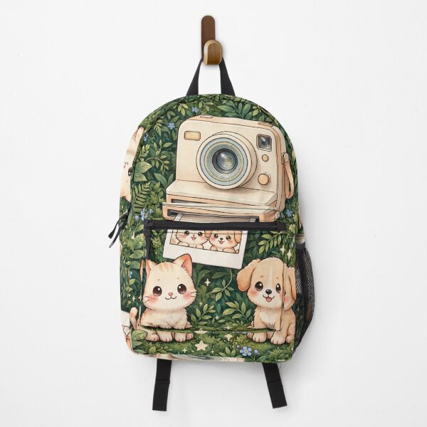Item preview, Retro Kawaii Camera with Cat and Dog Garden designed and sold by Pure Craft.