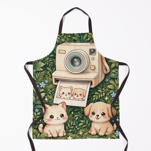 Item preview, Retro Kawaii Camera with Cat and Dog Garden designed and sold by Pure Craft.