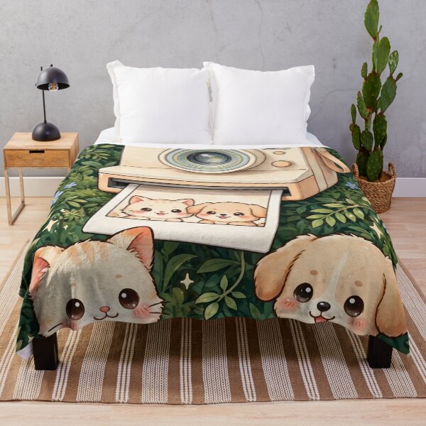 Item preview, Retro Kawaii Camera with Cat and Dog Garden designed and sold by Pure Craft.