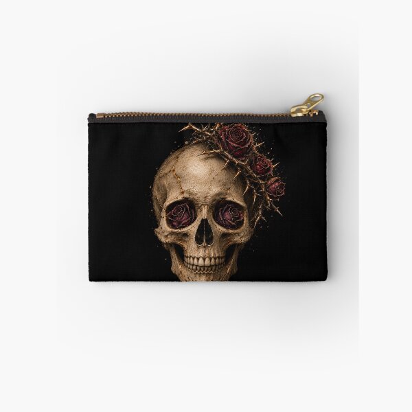 Item preview, Gothic Skull with Roses | Kintsugi Memento Mori Art designed and sold by Briarmoire.