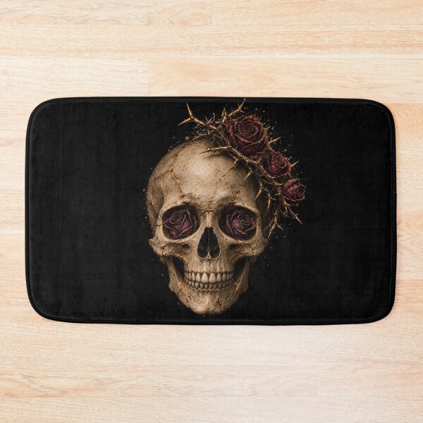 Item preview, Gothic Skull with Roses | Kintsugi Memento Mori Art designed and sold by Briarmoire.