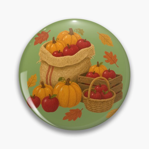 Item preview, Autumn Harvest Sack Pumpkins Apples Baskets Illustration designed and sold by Little-Miracle.