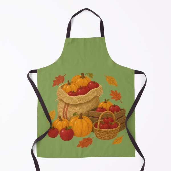 Item preview, Autumn Harvest Sack Pumpkins Apples Baskets Illustration designed and sold by Little-Miracle.