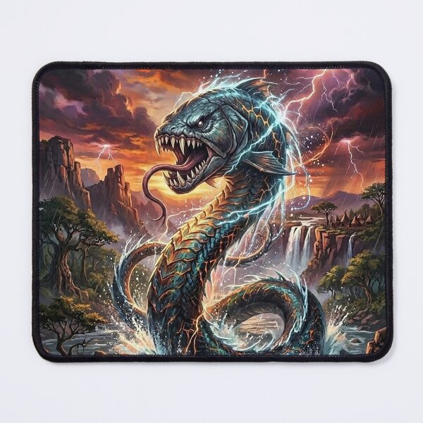 Item preview, Nyami Nyami African River God Serpent Art designed and sold by Lucid Dream Pixel.