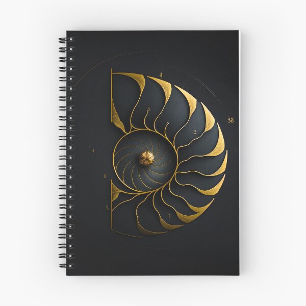 Item preview, Gold Nautilus Shell Fibonacci Leaf Spiral designed and sold by RAGANADesign.
