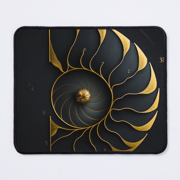 Item preview, Gold Nautilus Shell Fibonacci Leaf Spiral designed and sold by RAGANADesign.