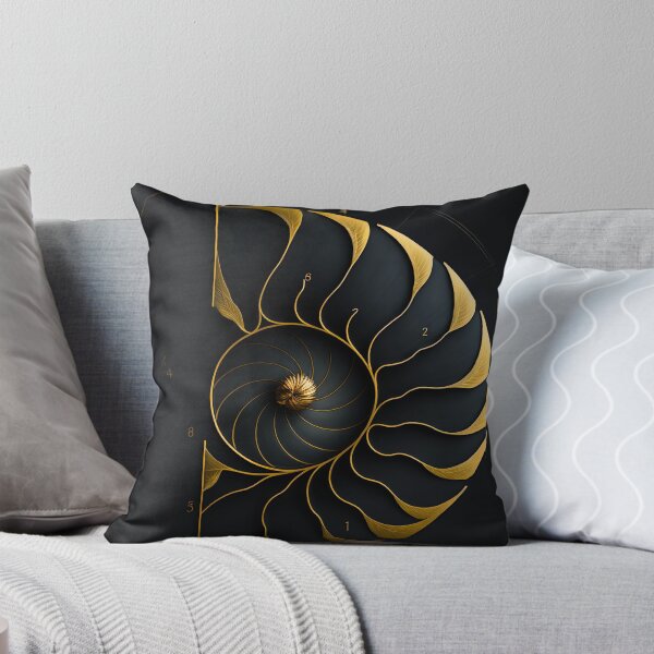 Item preview, Gold Nautilus Shell Fibonacci Leaf Spiral designed and sold by RAGANADesign.