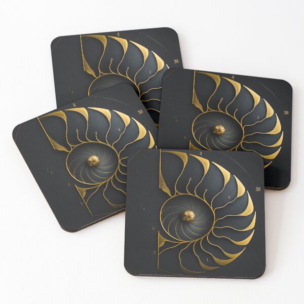 Item preview, Gold Nautilus Shell Fibonacci Leaf Spiral designed and sold by RAGANADesign.