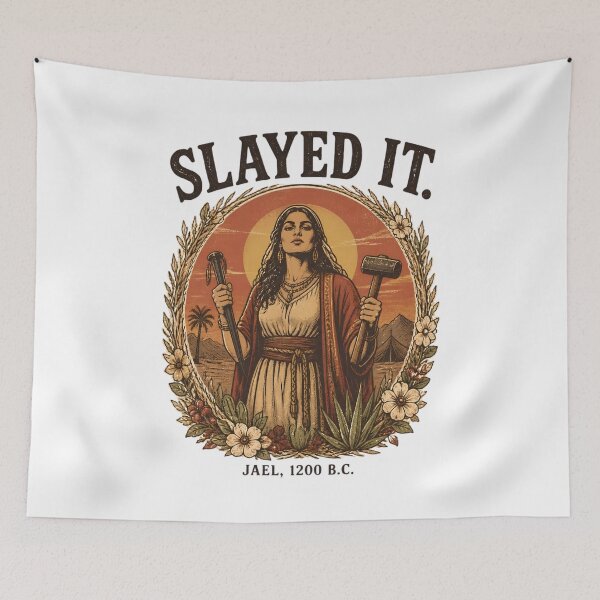 Item preview, Slayed It. - Jael 1200 B.C. Vintage Biblical Heroine Funny Biblical Dark Humor designed and sold by Neurospicy Trolls.