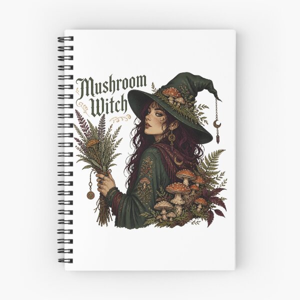 Item preview, Mushroom Witch Botanical Herbalist Portrait designed and sold by OliviaHayesArt.