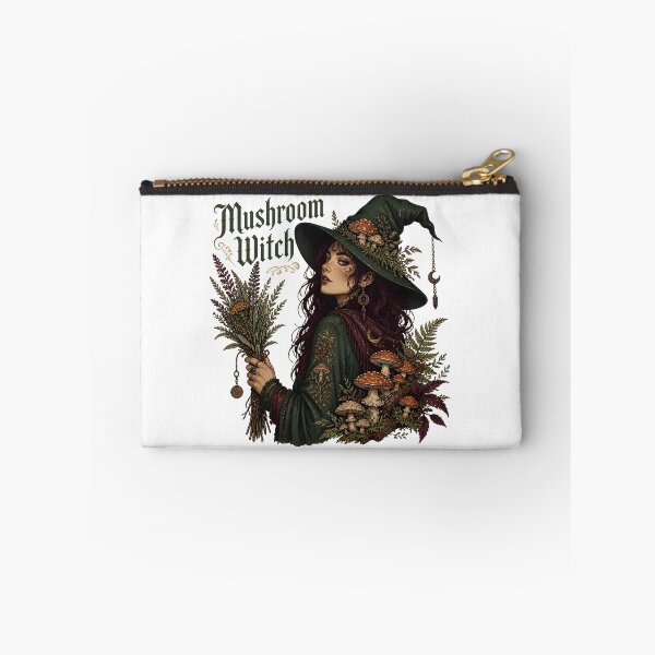 Item preview, Mushroom Witch Botanical Herbalist Portrait designed and sold by OliviaHayesArt.