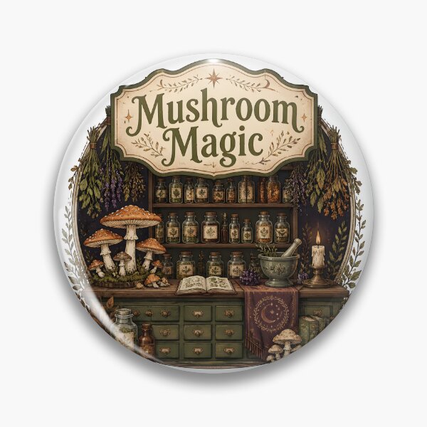 Item preview, Mushroom Magic Shelves of Botanical Remedies designed and sold by OliviaHayesArt.