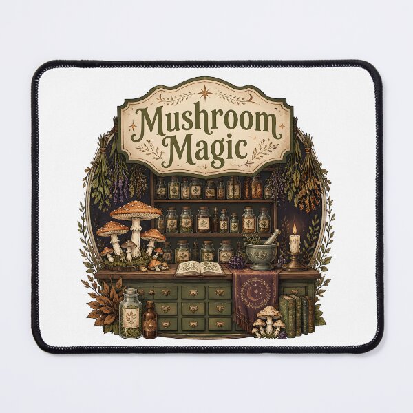 Item preview, Mushroom Magic Shelves of Botanical Remedies designed and sold by OliviaHayesArt.