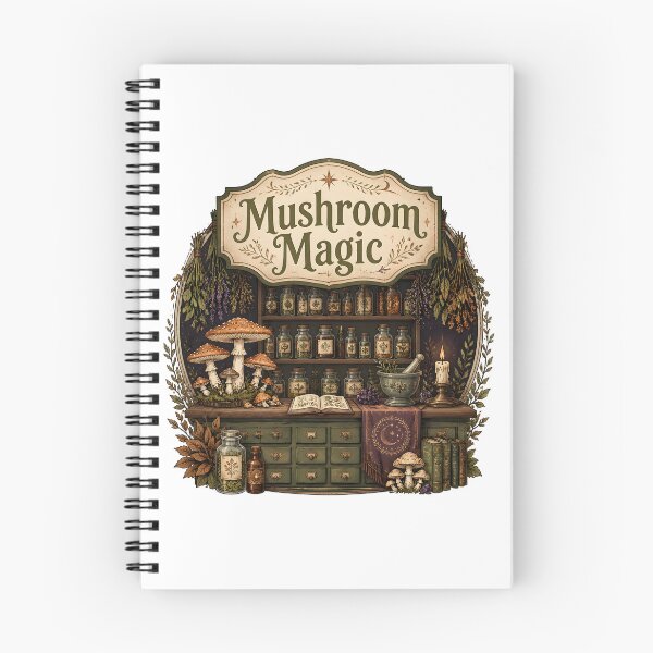 Item preview, Mushroom Magic Shelves of Botanical Remedies designed and sold by OliviaHayesArt.