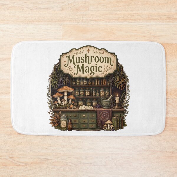 Item preview, Mushroom Magic Shelves of Botanical Remedies designed and sold by OliviaHayesArt.