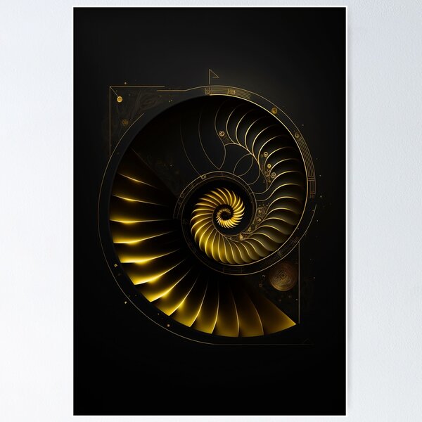 Item preview, Golden Aperture Spiral Turbine Black Art designed and sold by RAGANADesign.