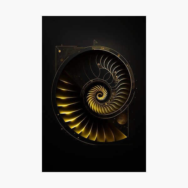 Item preview, Golden Aperture Spiral Turbine Black Art designed and sold by RAGANADesign.