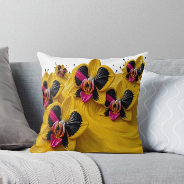 Item preview, Yellow Orchid Flowers Transparent Border Fluid Art Design designed and sold by Breezes-of-Ida.