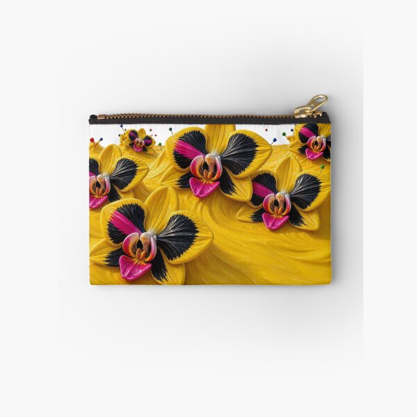 Item preview, Yellow Orchid Flowers Transparent Border Fluid Art Design designed and sold by Breezes-of-Ida.