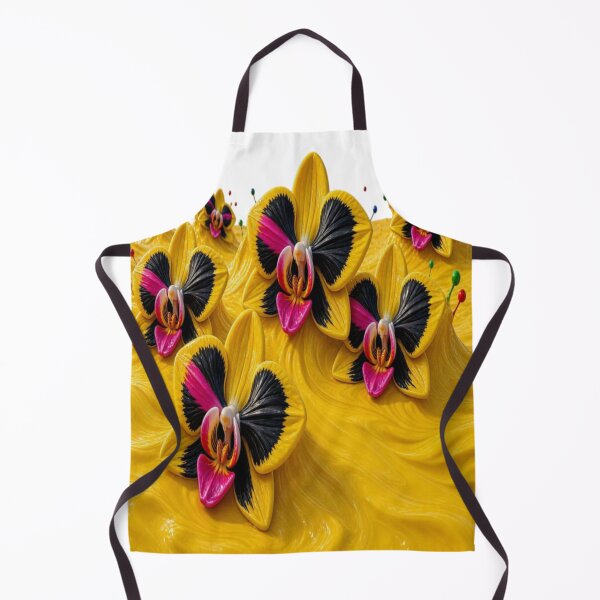 Item preview, Yellow Orchid Flowers Transparent Border Fluid Art Design designed and sold by Breezes-of-Ida.