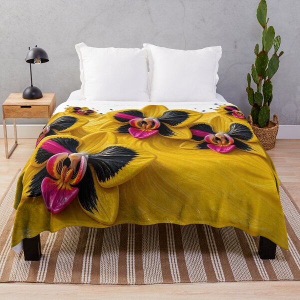 Item preview, Yellow Orchid Flowers Transparent Border Fluid Art Design designed and sold by Breezes-of-Ida.