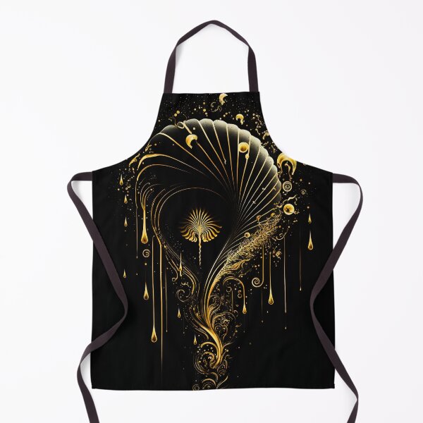 Item preview, Gold Fountain Spiral Black Abstract Art designed and sold by RAGANADesign.
