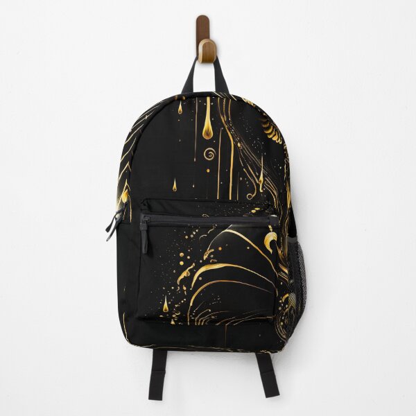 Item preview, Gold Fountain Spiral Black Abstract Art designed and sold by RAGANADesign.